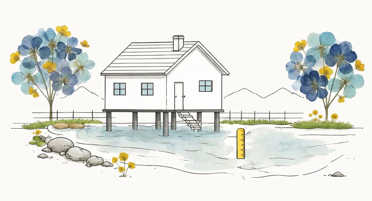 Advies bij bouwen in overstromingsgevoelig gebied.